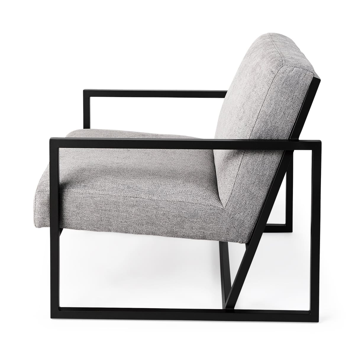 Armelle Accent Chair Gray Fabric | Black Metal - accent-chairs