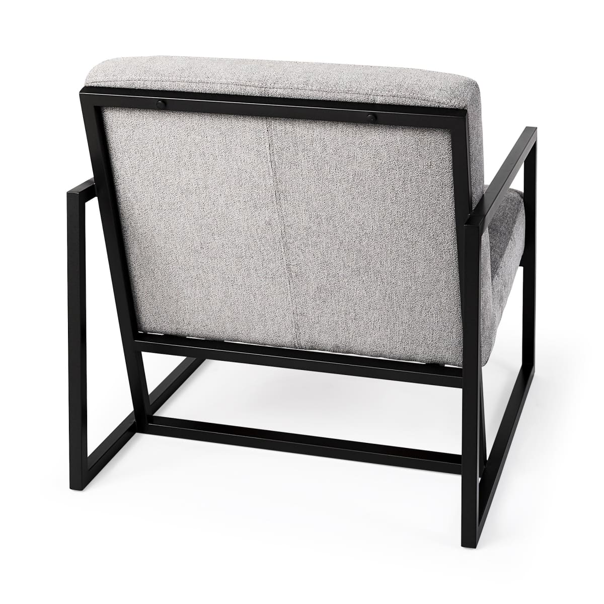 Armelle Accent Chair Gray Fabric | Black Metal - accent-chairs