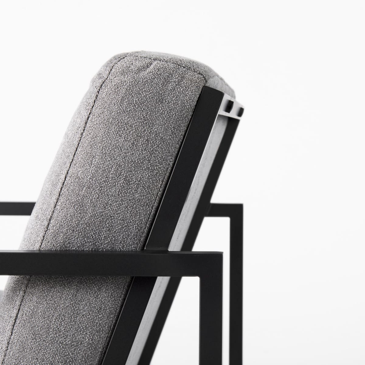 Armelle Upholstered Accent Chair Gray Fabric | Black Metal - accent-chairs