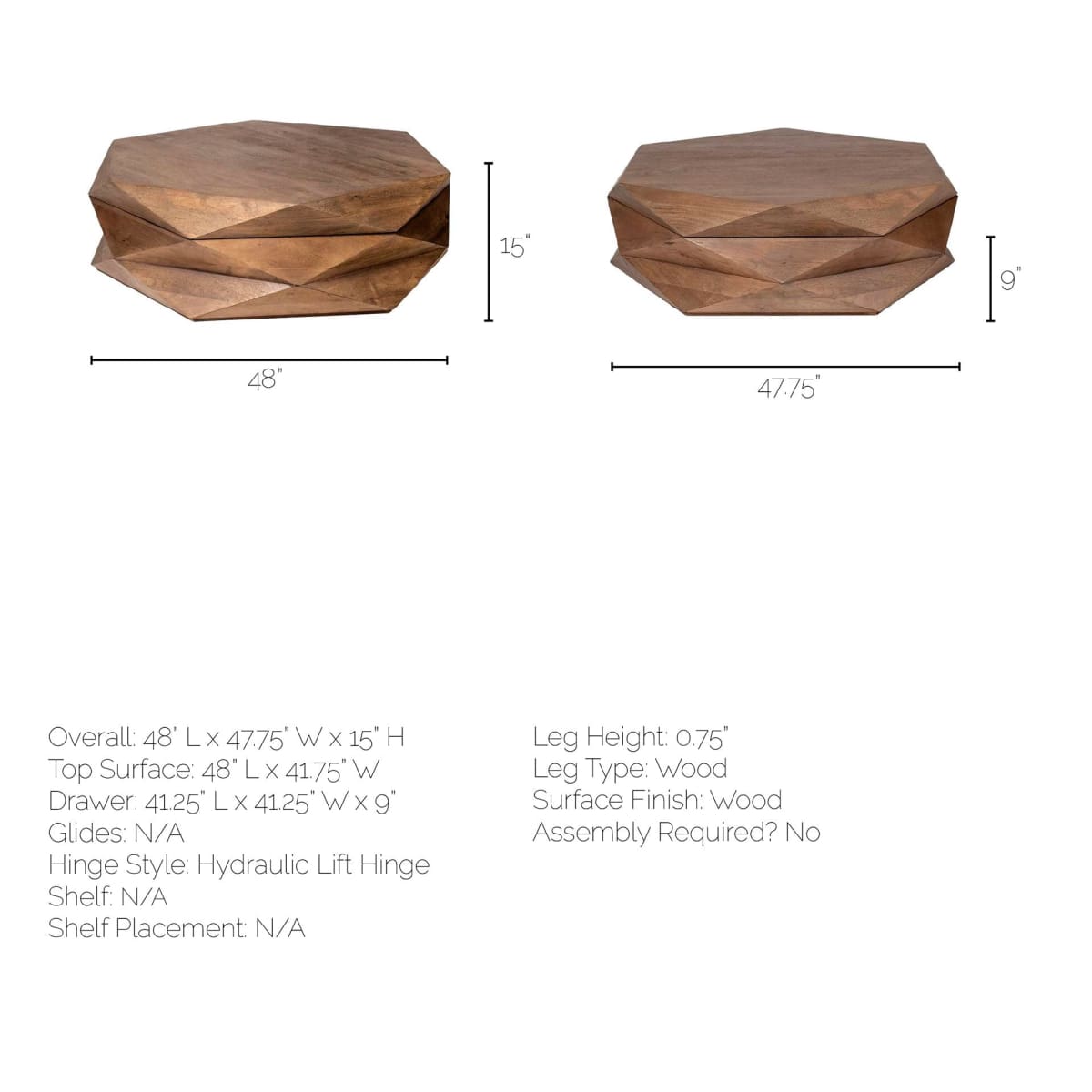 Arreto Coffee Table Brown Wood - coffee-tables