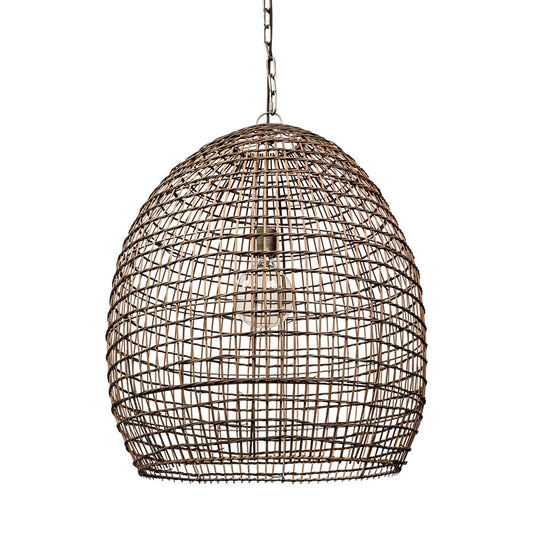 Aruba Pendant Light Brown Woven Straw - pendant-light