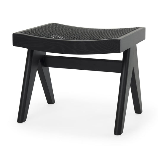 Arvin Stool Black Wood - ottoman-and-poufs