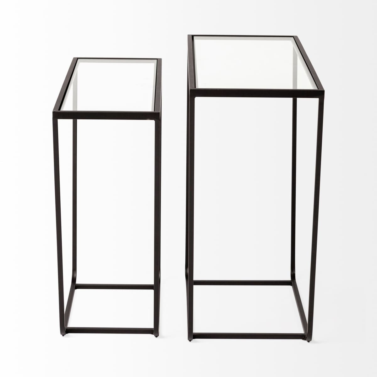 Arya Accent Table Glass | Black Iron - accent-tables