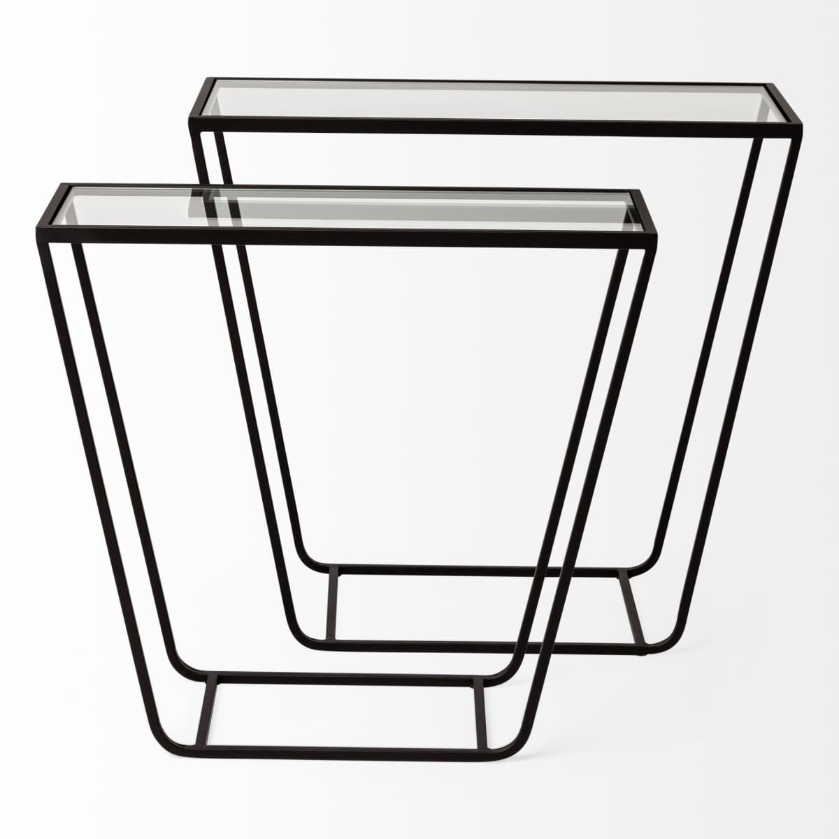 Arya Accent Table Glass | Black Iron - accent-tables