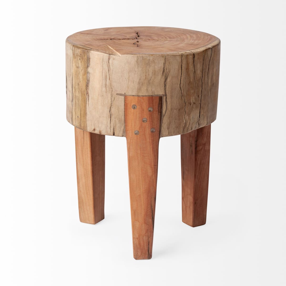 Asco Stool Reclaimed Wood | 18H - ottoman-and-poufs