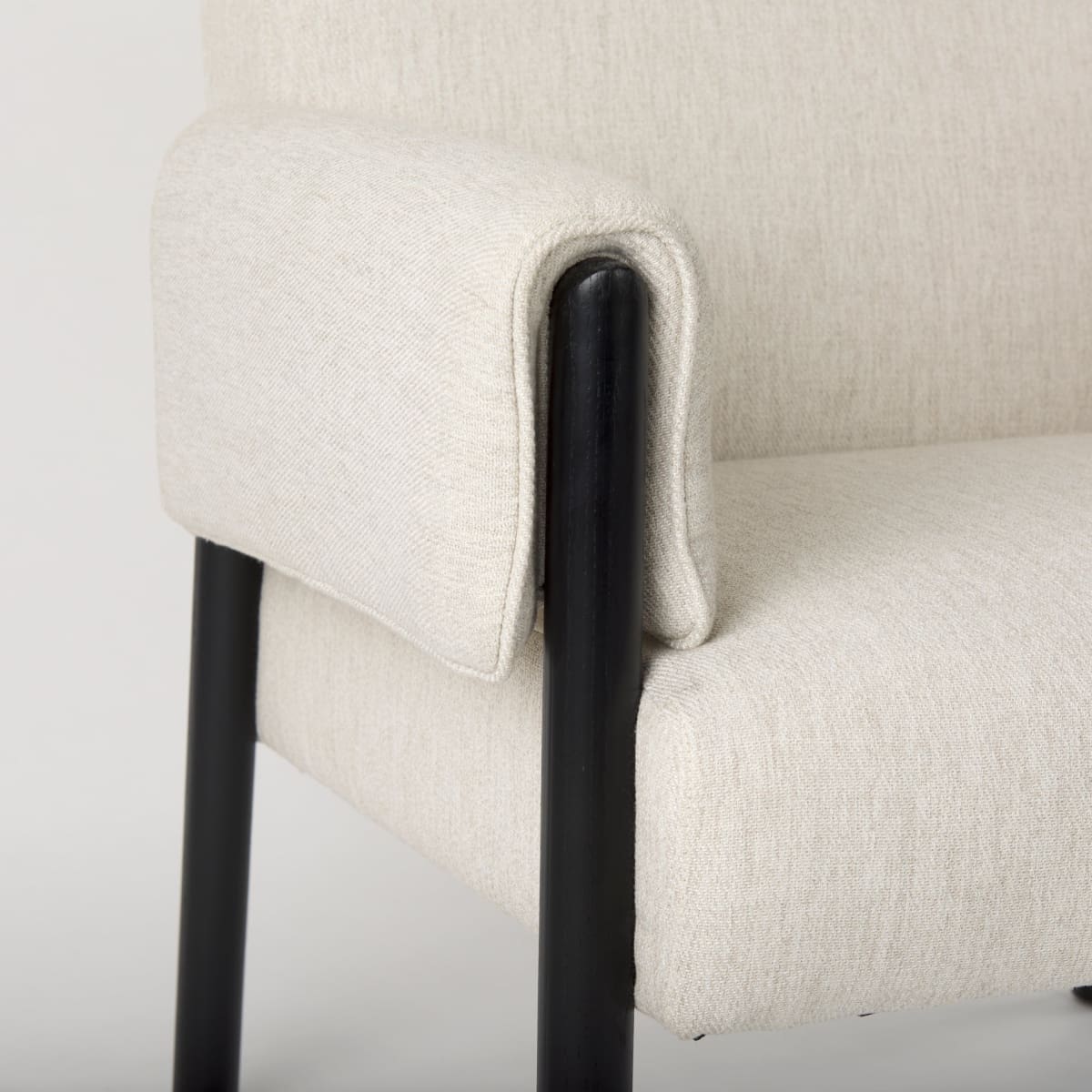 Ashton Accent Chair Beige Fabric | Black Wood - accent-chairs