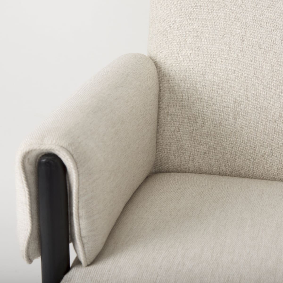 Ashton Accent Chair Beige Fabric | Black Wood - accent-chairs