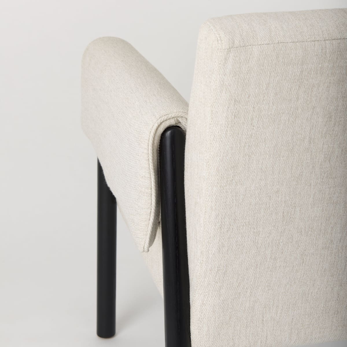 Ashton Accent Chair Beige Fabric | Black Wood - accent-chairs