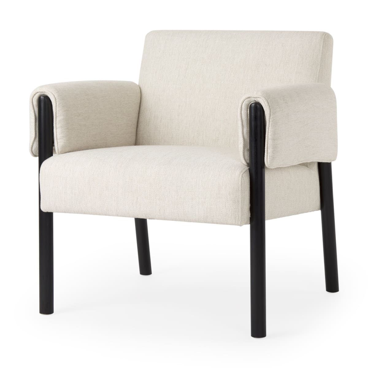 Ashton Accent Chair Beige Fabric | Black Wood - accent-chairs