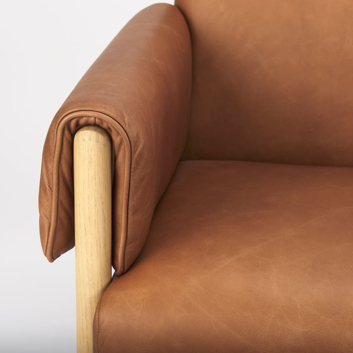 Ashton Accent Chair Brown Leather | Light Wood - accent-chairs