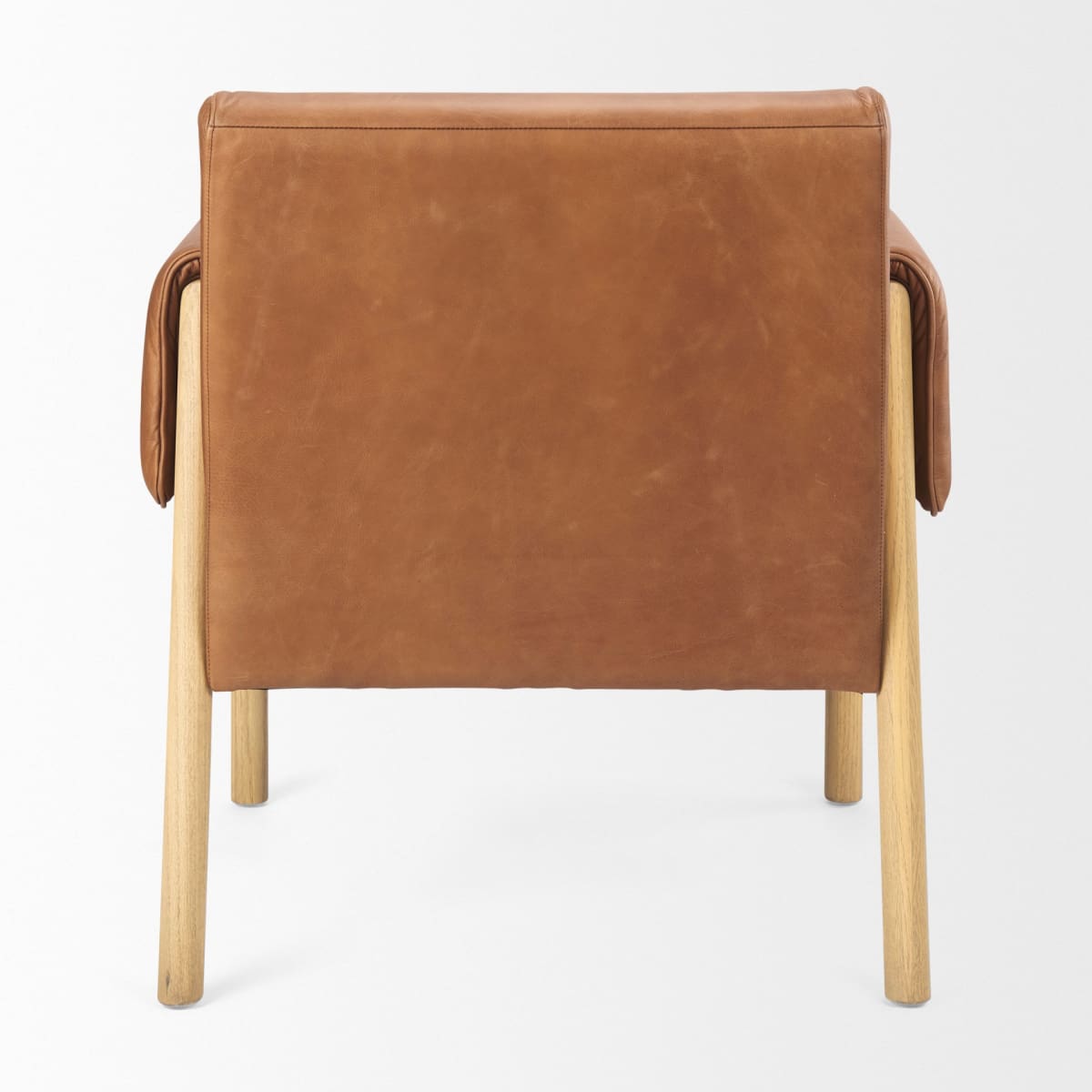 Ashton Accent Chair Brown Leather | Light Wood - accent-chairs