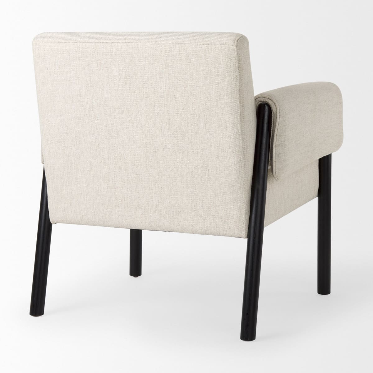 Ashton Upholstered Accent Chair Beige Fabric | Black Wood - accent-chairs