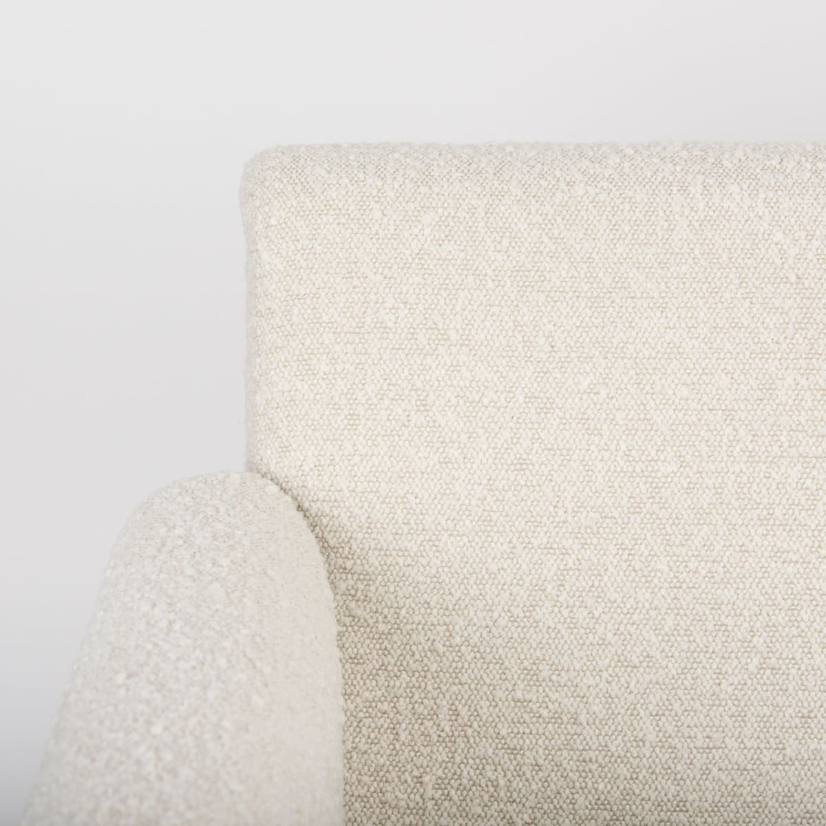 Ashton Upholstered Accent Chair Cream Bouclé Fabric | Medium Brown Wood - accent-chairs
