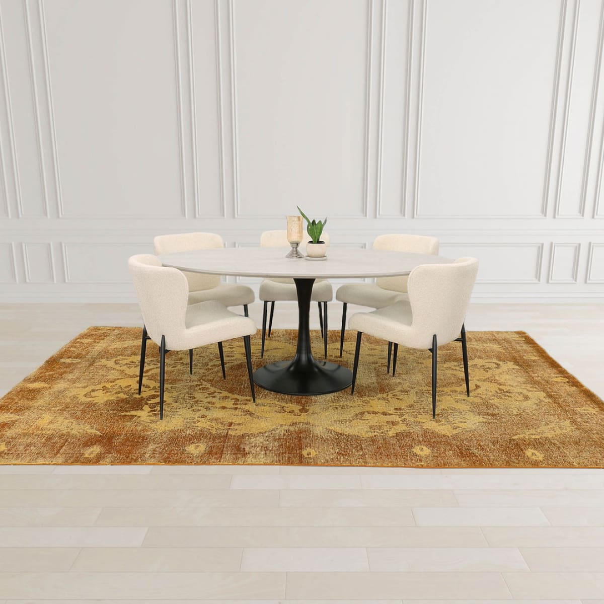 Aspen Oval Dining Table With Metal Base - lh-import-dining-tables