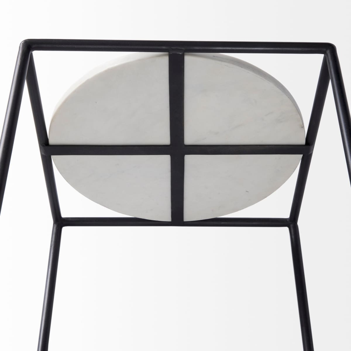 Austen End Side Table White Marble | Black Metal - end-and-side-tables