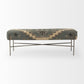 Avery Bench Multi Colored Fabric | Black Metal - benches