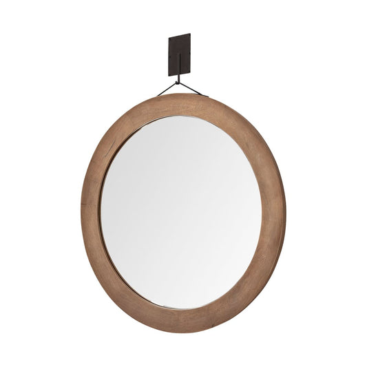 Avram Wall Mirror Brown Wood - wall-mirrors-grouped