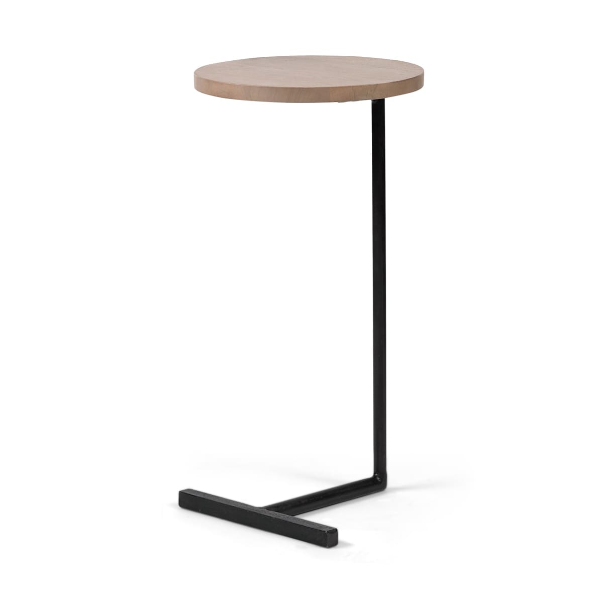 Ballatine Accent Table Brown Wood | Black Metal - accent-tables