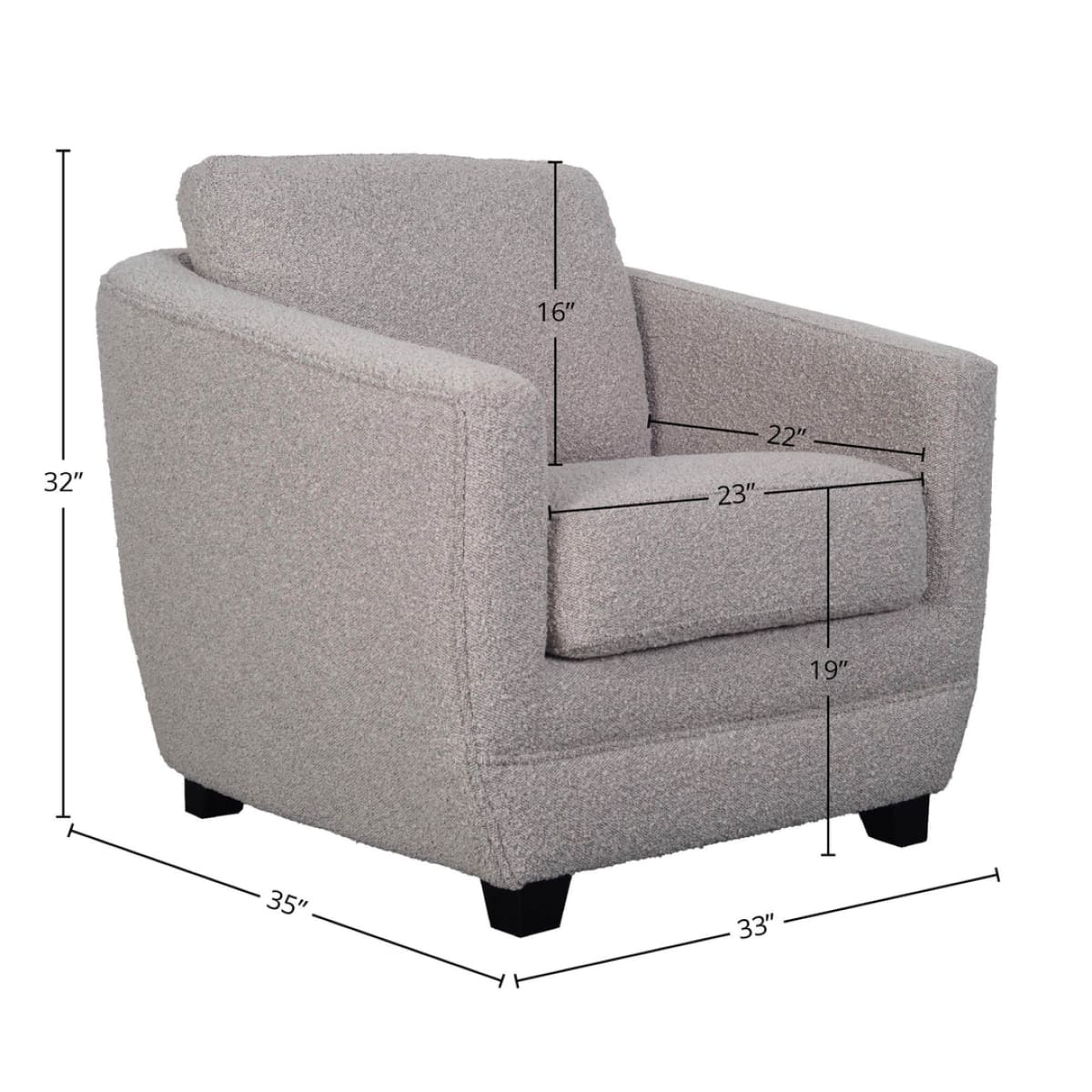 Baltimo Club Chair - Boucle Grey - lh-import-accent-club-chairs