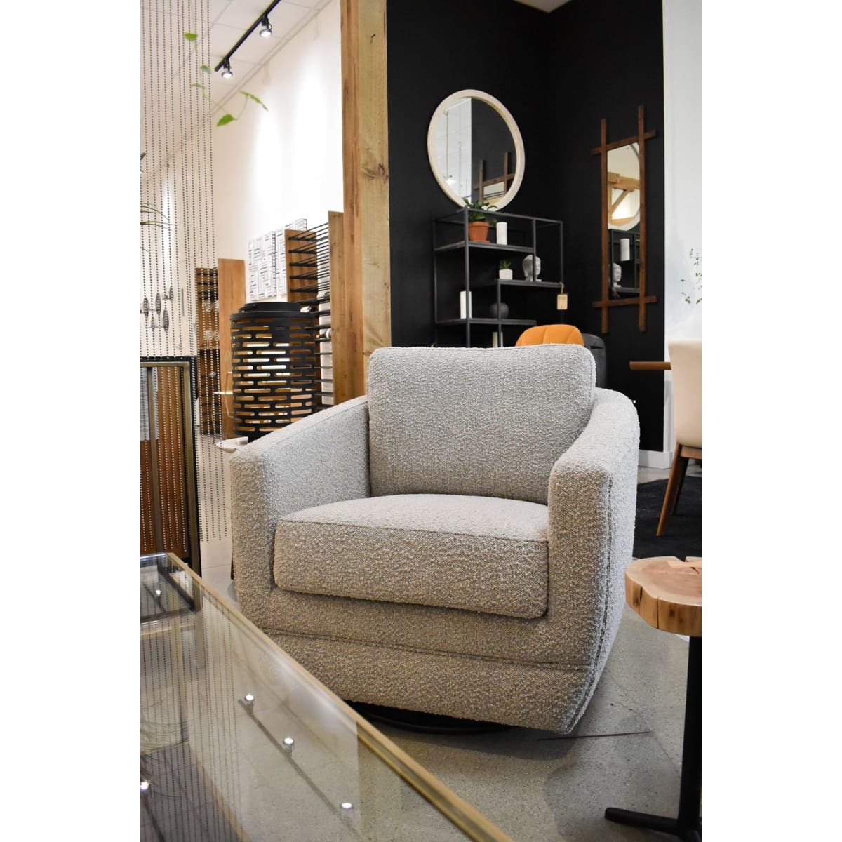 Baltimo Club Chair - Boucle Grey - lh-import-accent-club-chairs
