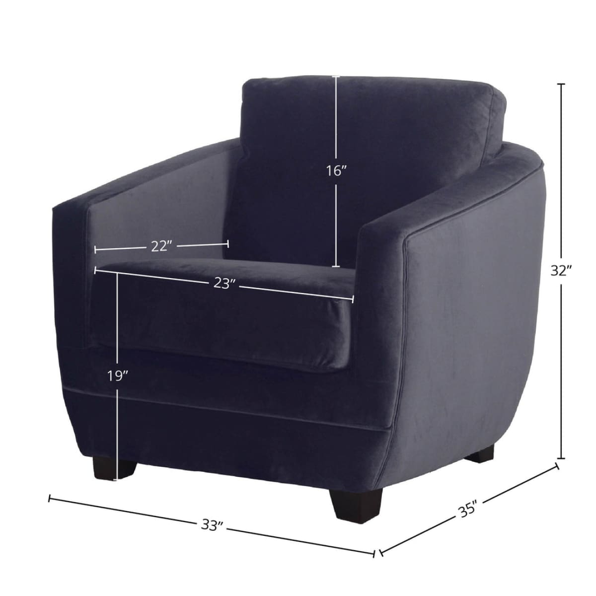 Baltimo Club Chair - Velvet Black - lh-import-accent-club-chairs