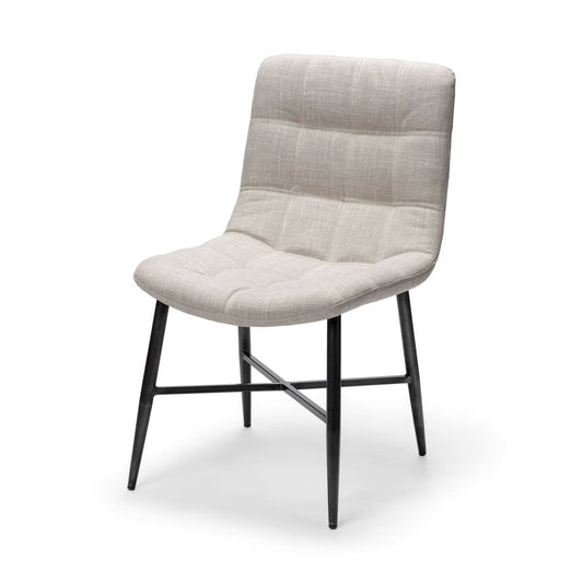 Barrow Dining Chair Beige Fabric | Black Metal - dining-chairs