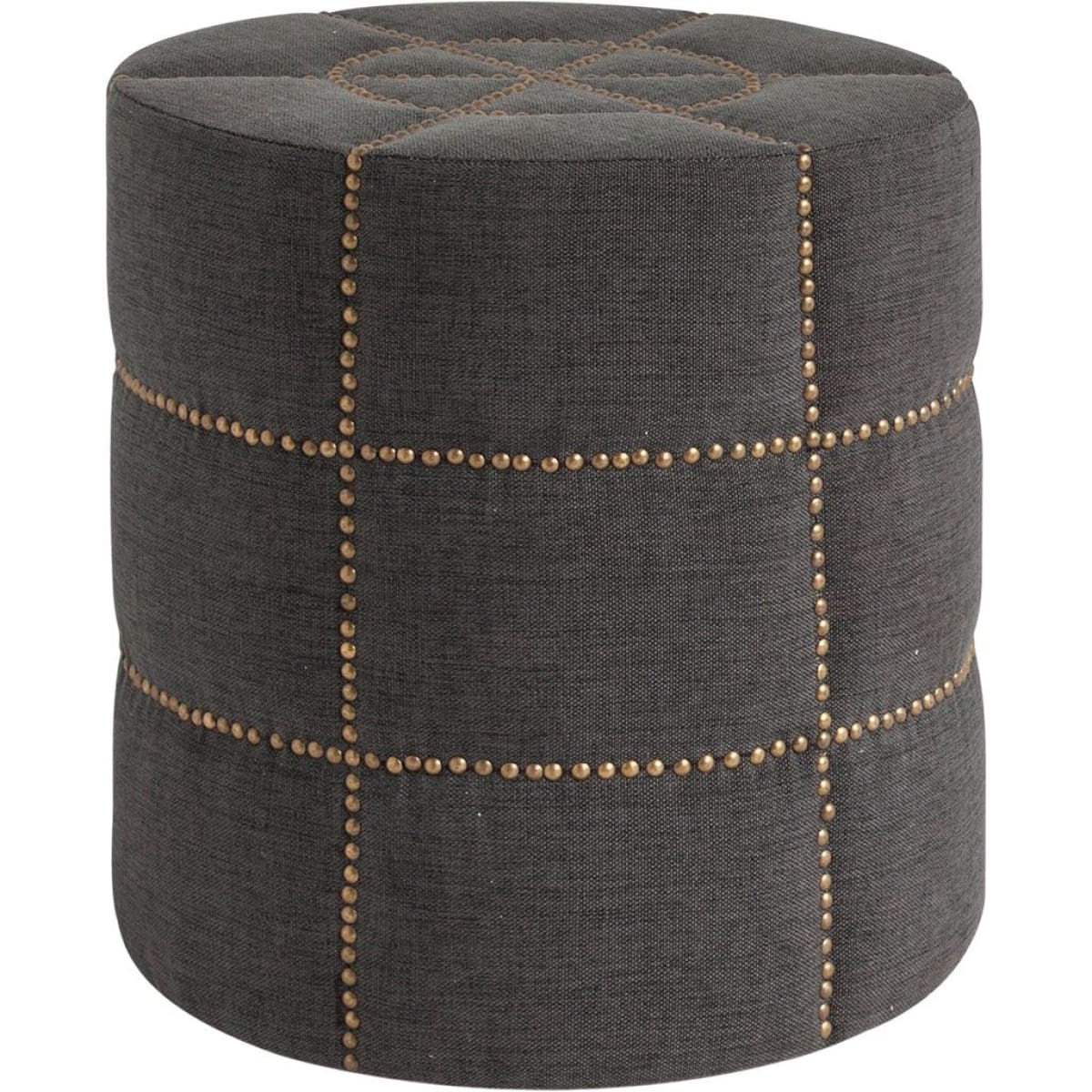 Beacon Ottoman Gray Fabric - ottoman-and-poufs