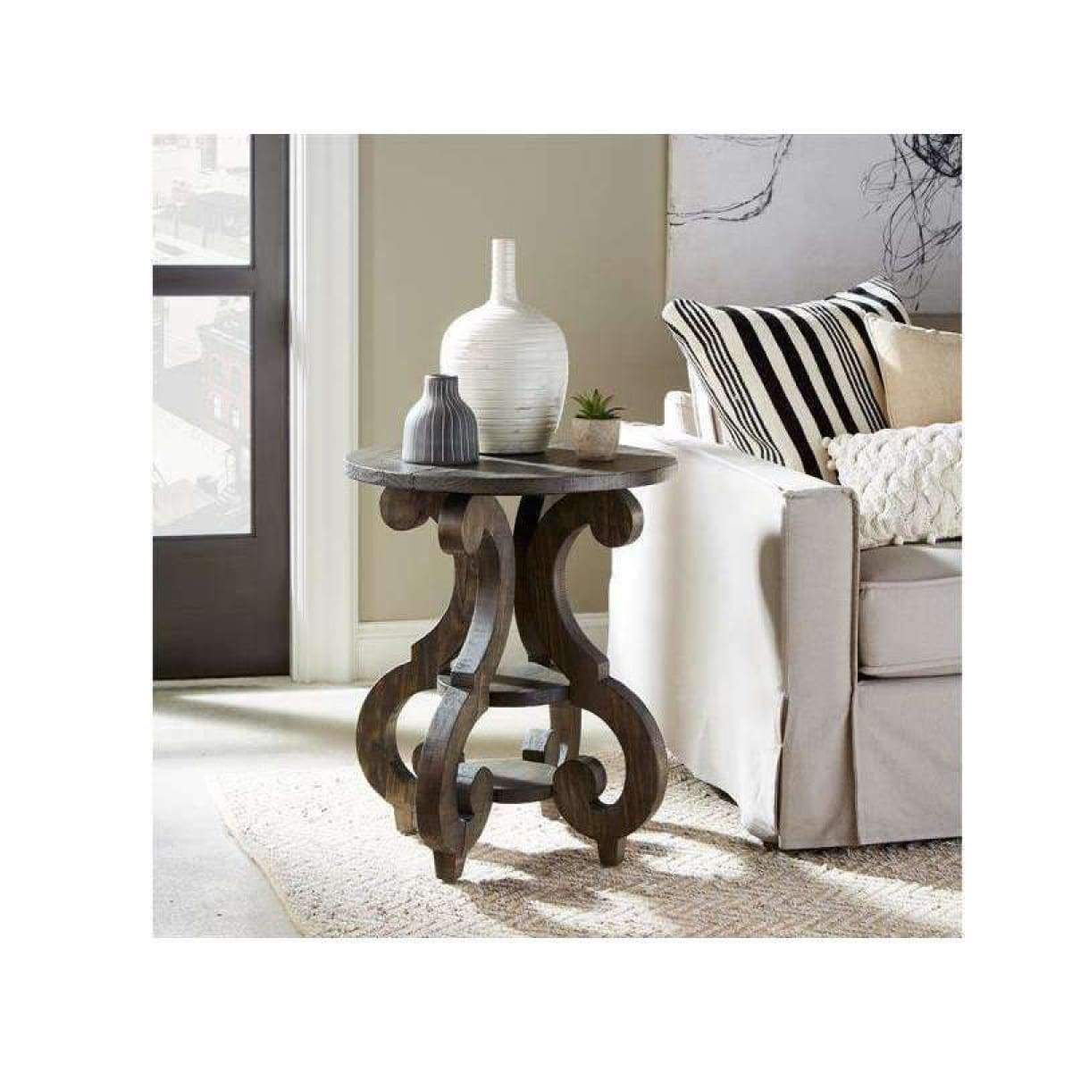 Bellamy Round Accent End Table - END TABLE/SIDE TABLE