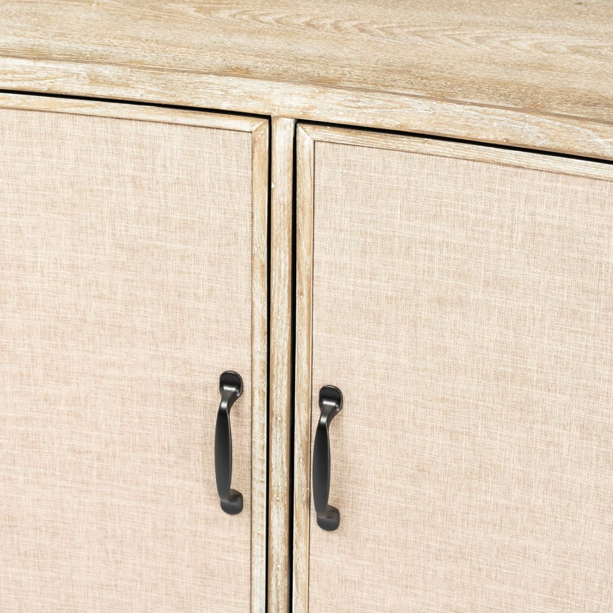 Bellefontaine Accent Cabinet Natural Wood | Cream Fabric - acc-chest-cabinets