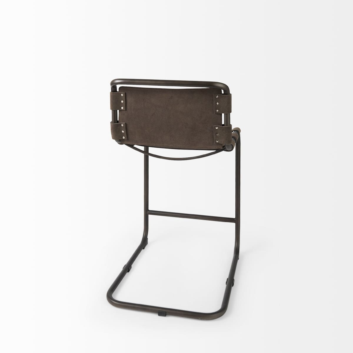 Berbick Bar Counter Stool Brown/Gray Suede | Gray Metal | Counter - bar-stools