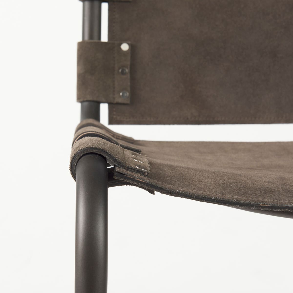 Berbick Bar Counter Stool Brown/Gray Suede | Gray Metal | Counter - bar-stools