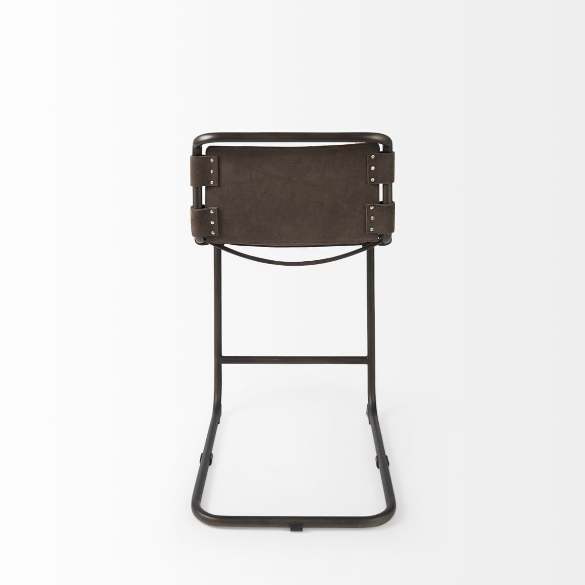 Berbick Bar Counter Stool Brown/Gray Suede | Gray Metal | Counter - bar-stools