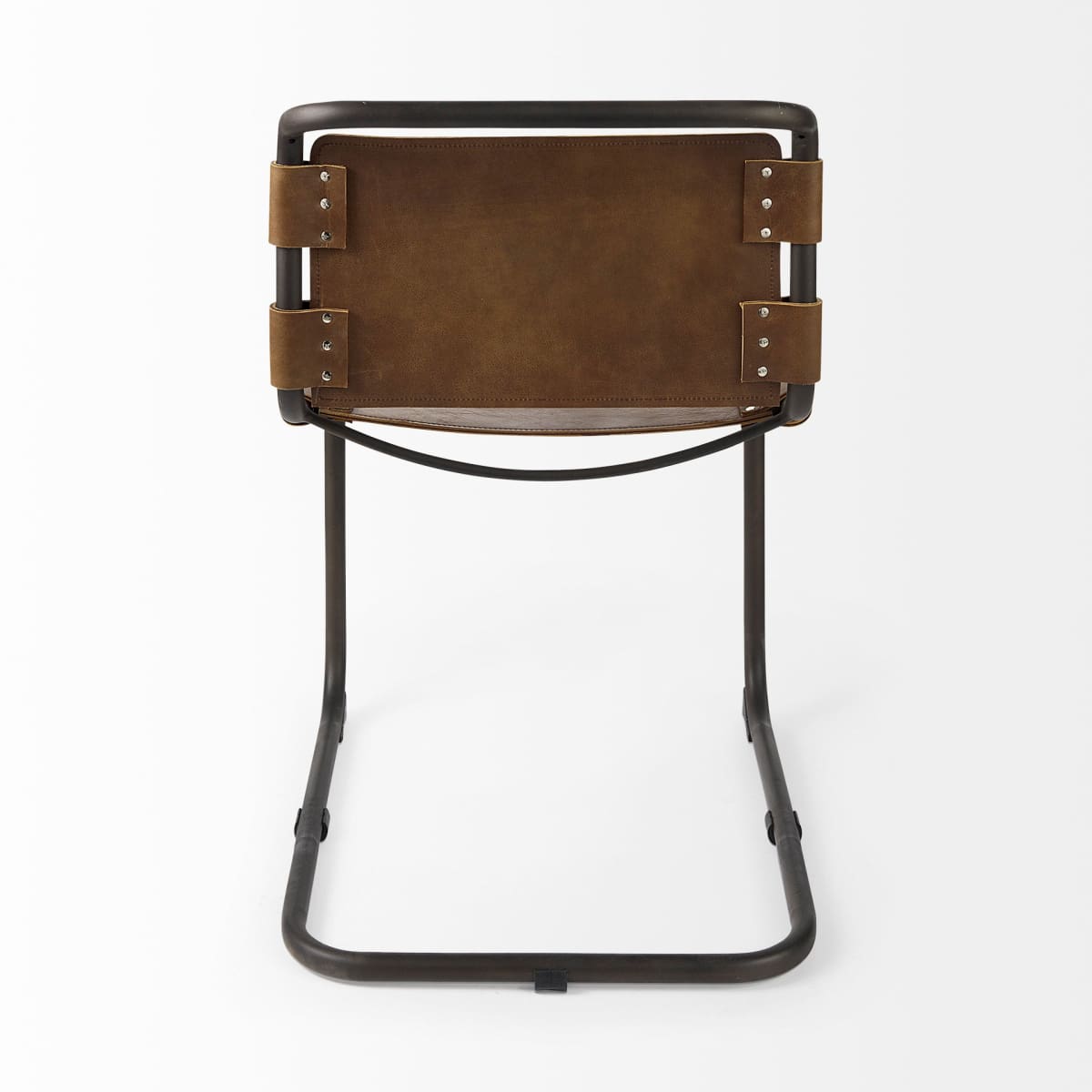 Berbick Dining Chair Brown Leather |Black Metal - dining-chairs