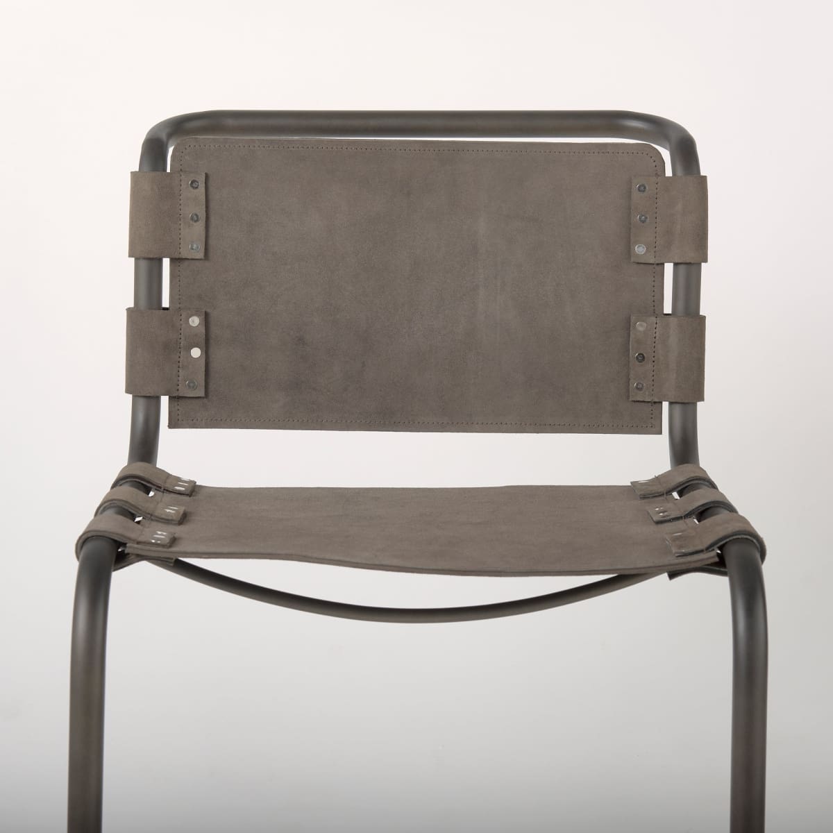 Berbick Dining Chair Brown Seude (Gray Tones)| Black Metal - dining-chairs