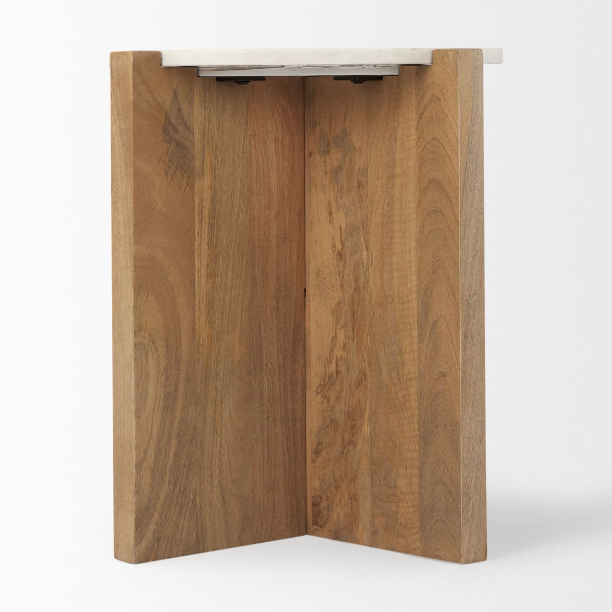 Bianca Accent Table Light Brown Wood | White Marble | Round - accent-tables