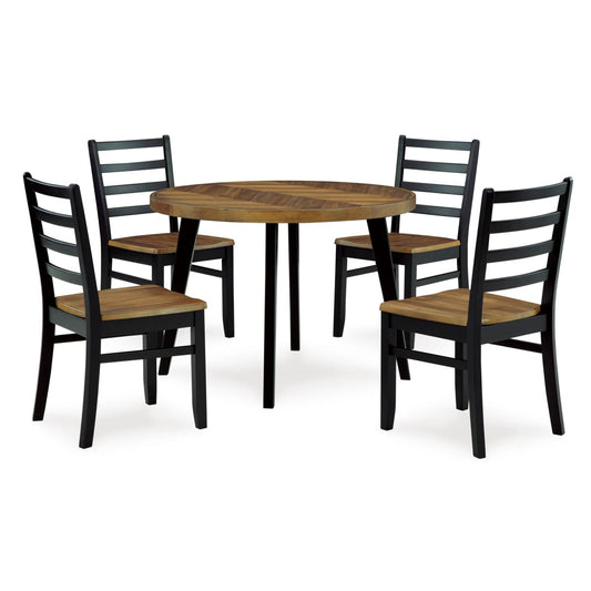 Blondon Round DRM 5pc Table Set - dining-table