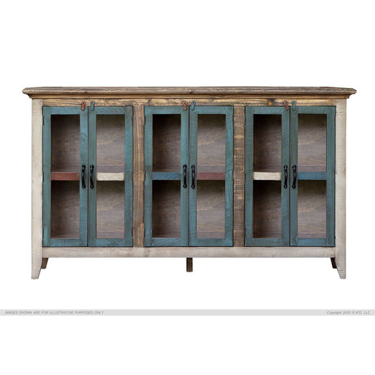 Antique Multicolor Console - 73 x 15-1/2 x 41-3/4 - accent cabinet