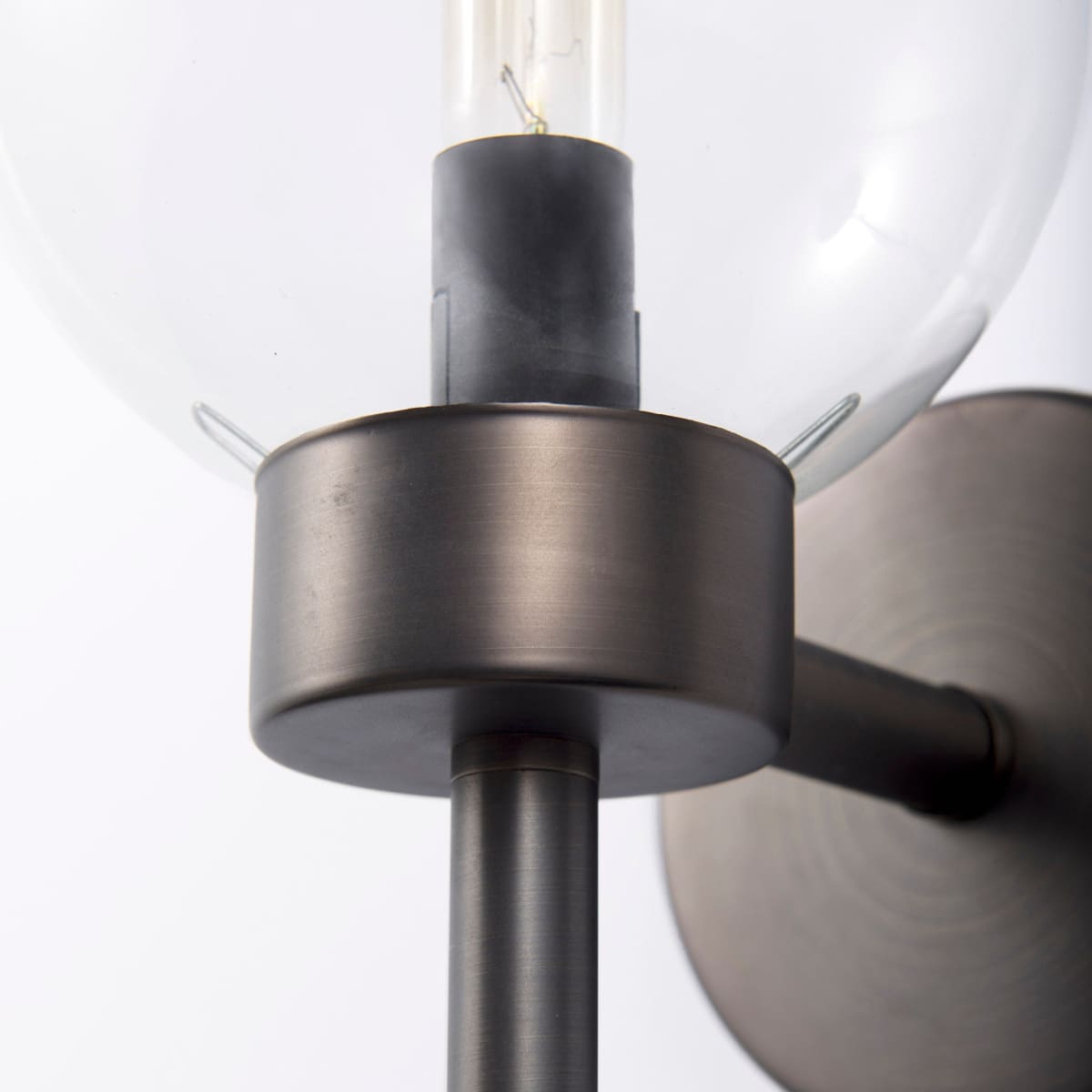 Boltern Wall Sconce Black Metal | Glass Globe - wall-fixtures