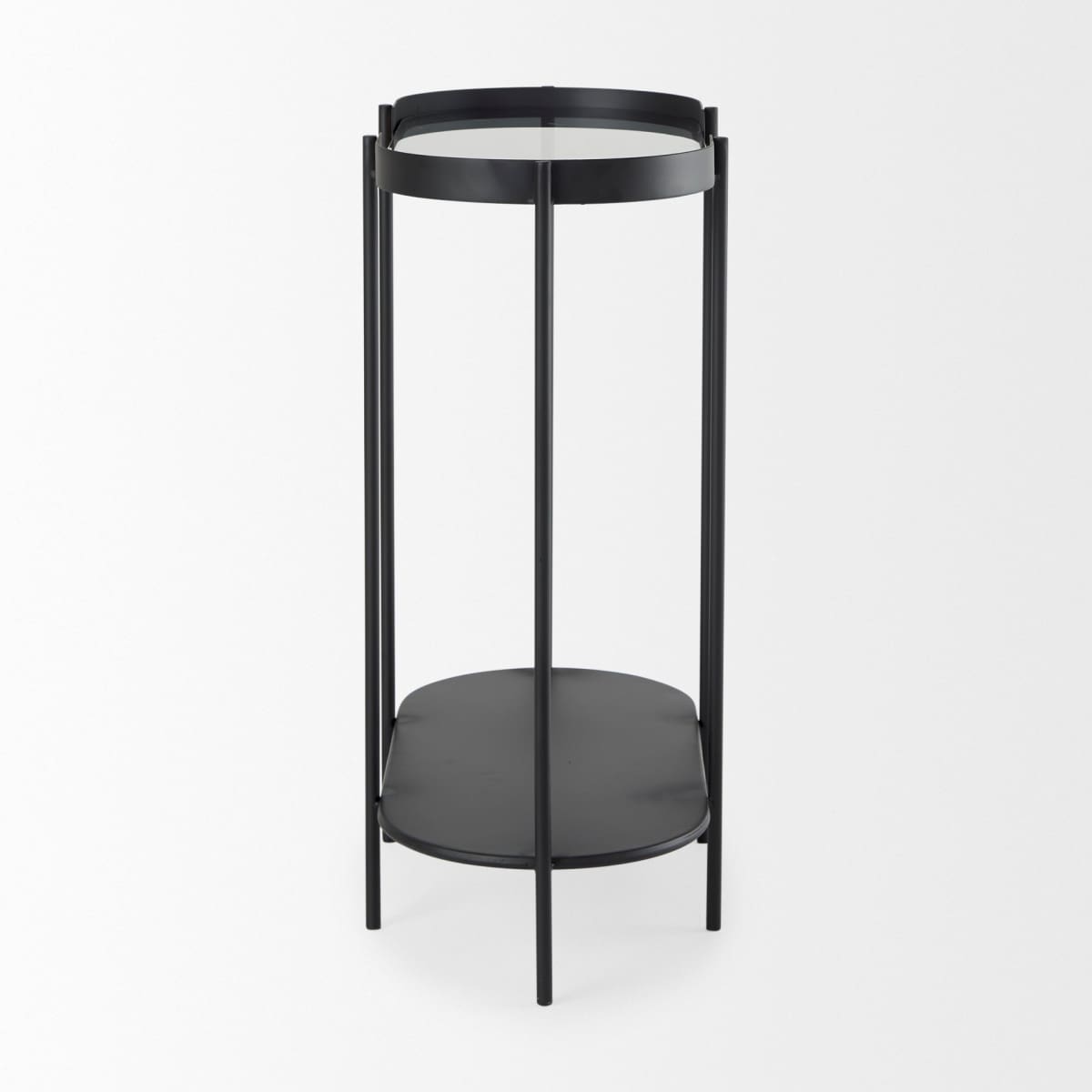 Booker Accent Table Black Metal | Mirror Top - accent-tables