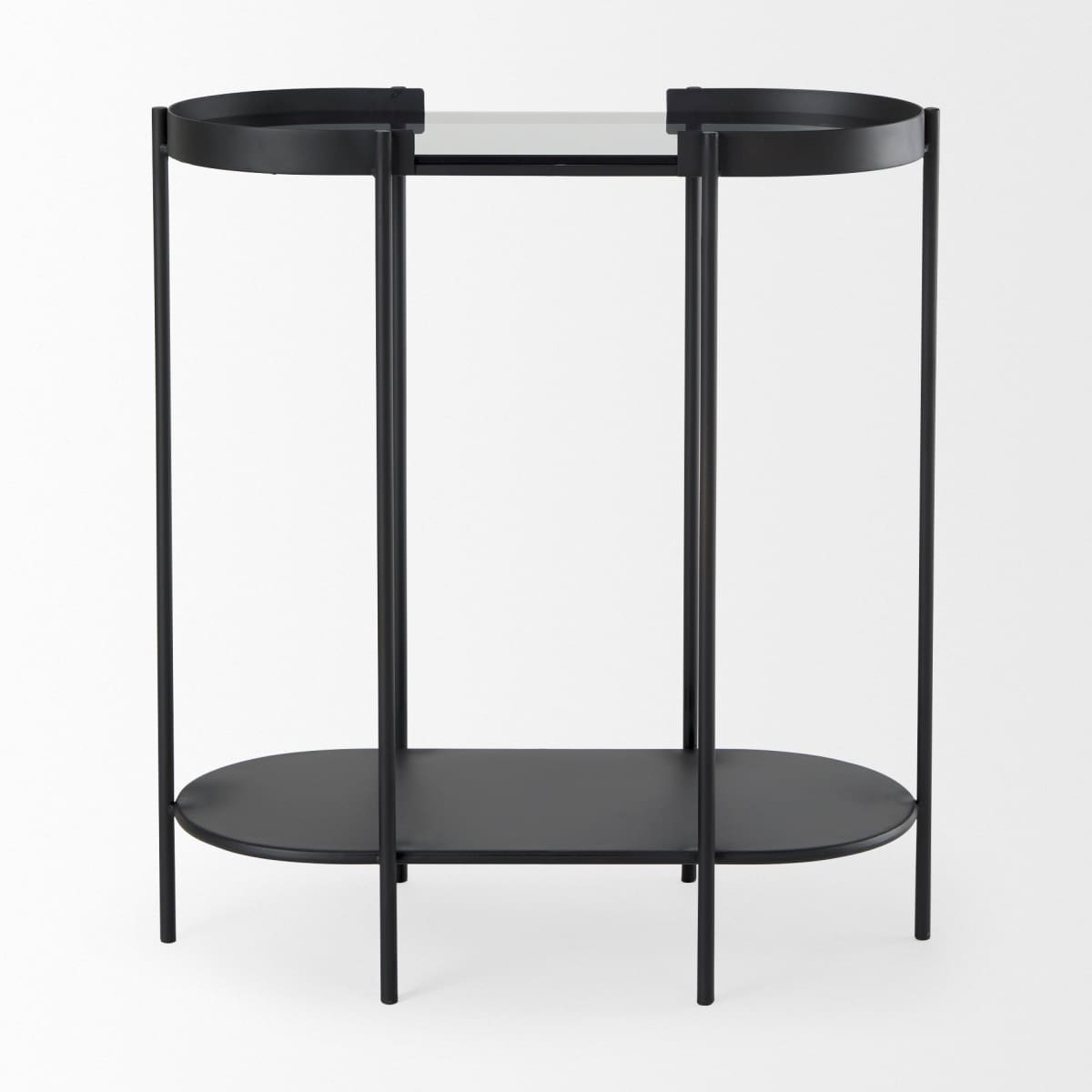 Booker Accent Table Black Metal | Mirror Top - accent-tables