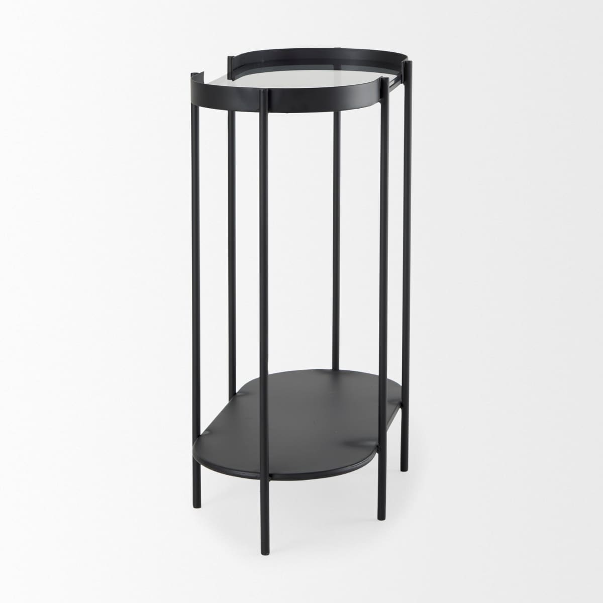 Booker Accent Table Black Metal | Mirror Top - accent-tables