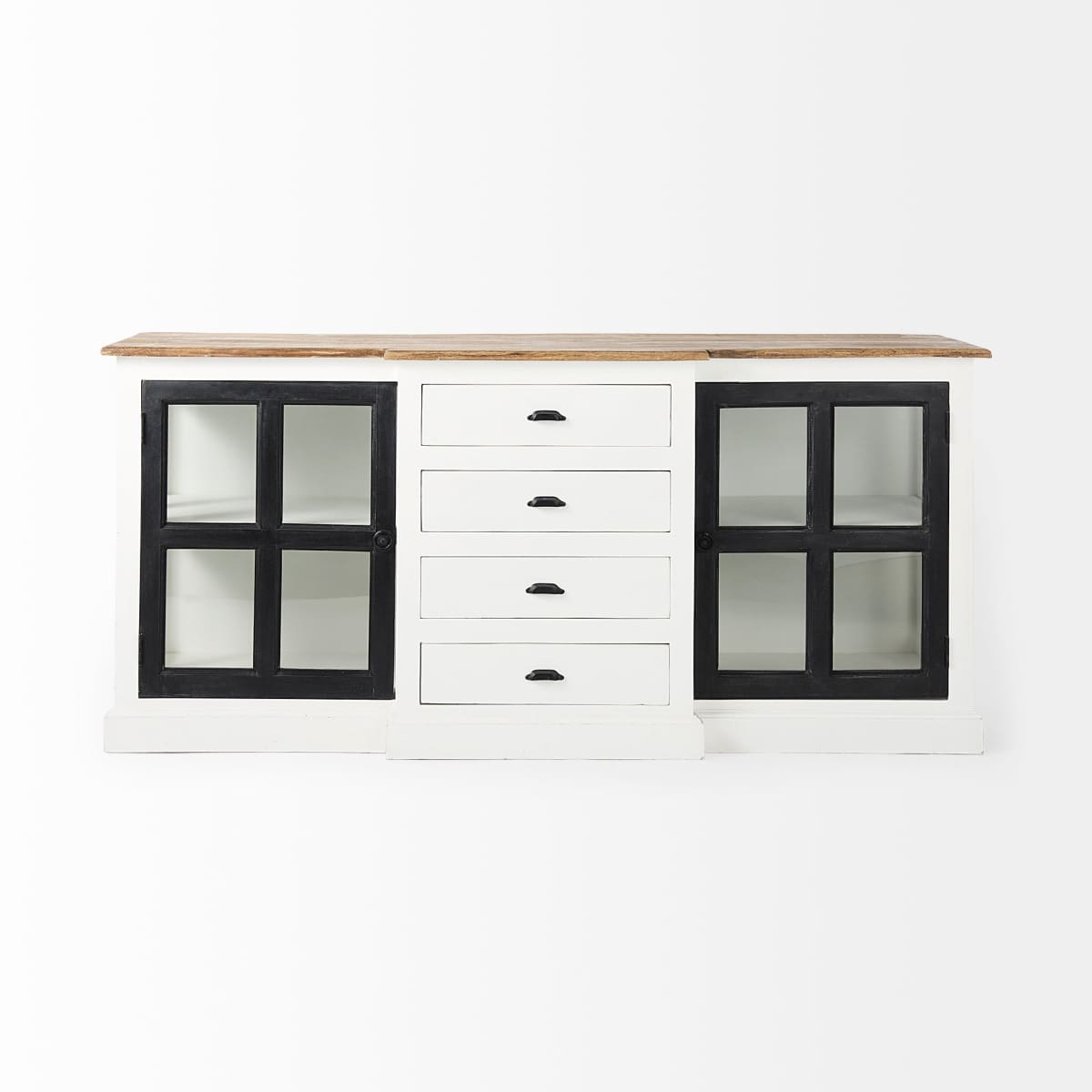 Bourchier Sideboard White/Brown/Black Wood - sideboards-and-buffets