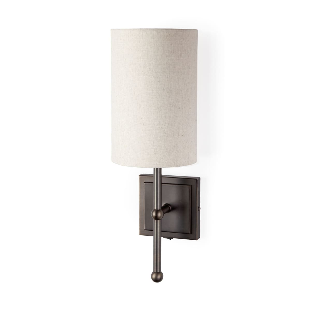 Bourgeois Wall Sconce Brown Metal | White Shade - wall-fixtures