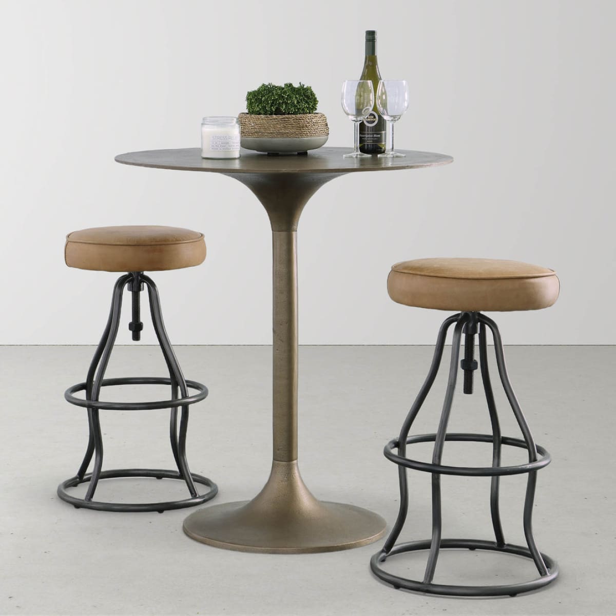 Bowie Bar Stool - Cognac Leather - lh-import-stools