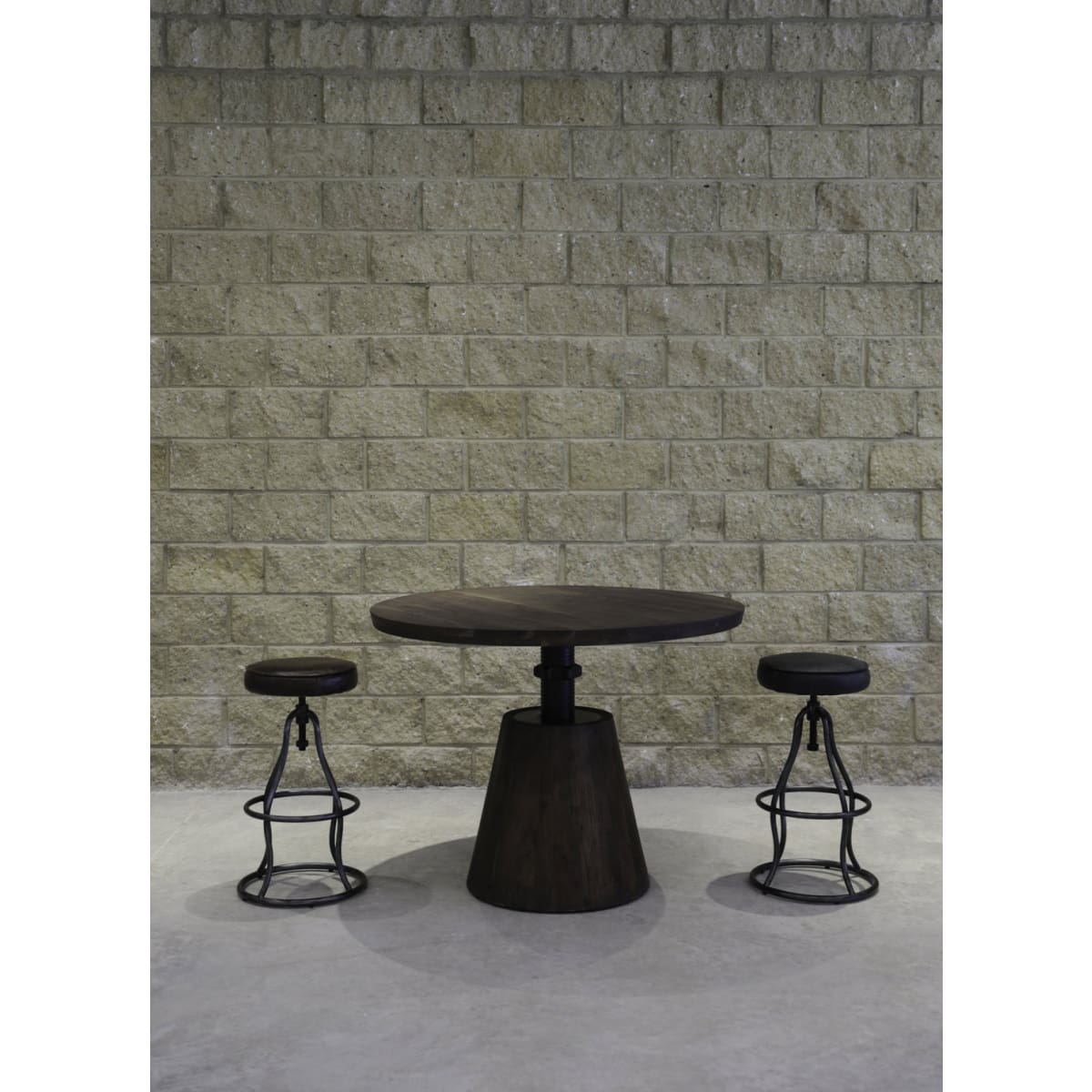 Bowie Bar Stool - Distressed Black Leather - lh-import-stools