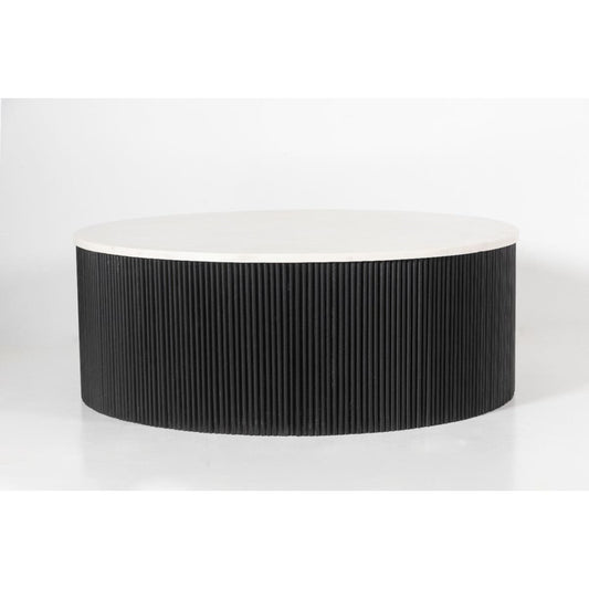 Braga Marble Top Fluted Base Coffee Table - coffee-tables