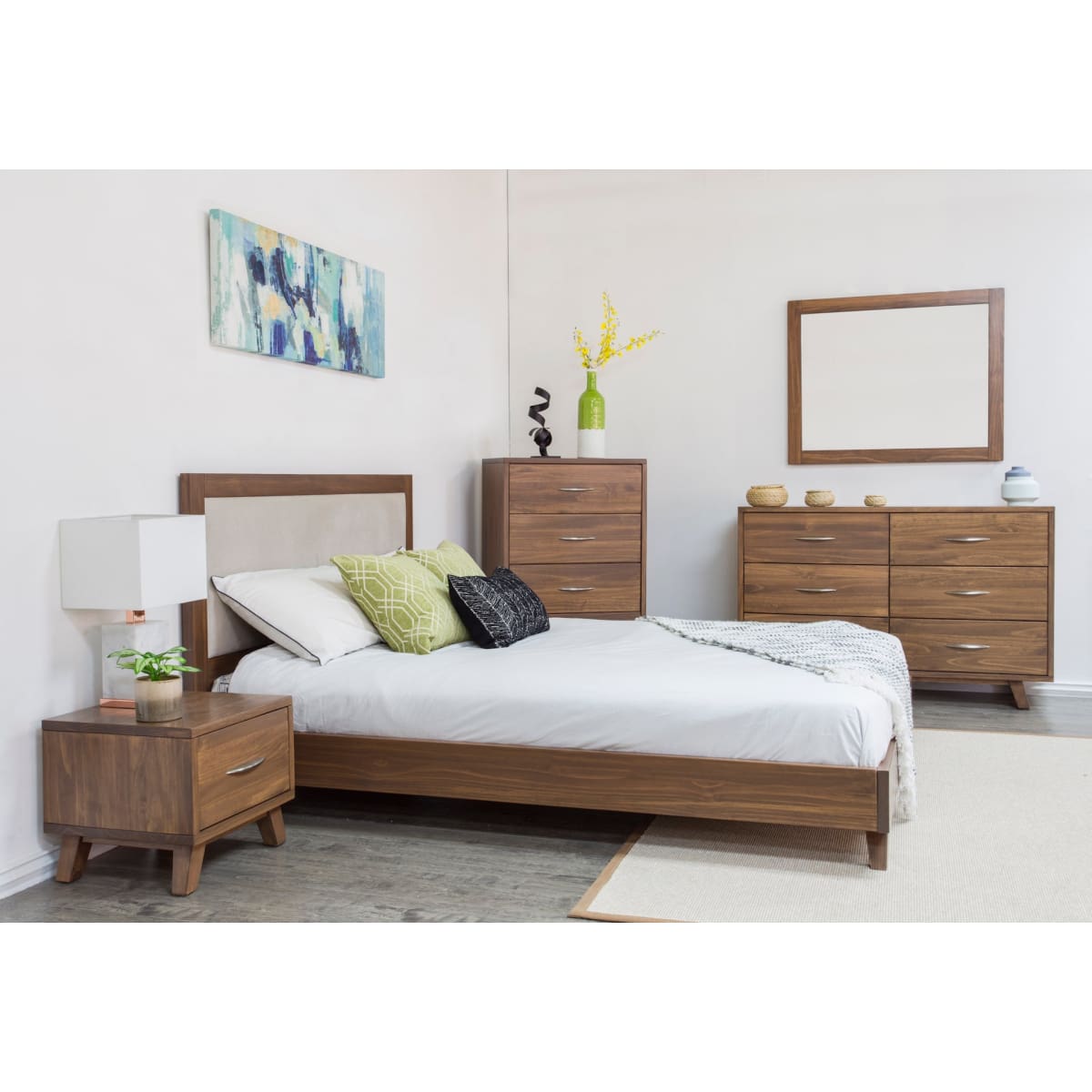 Brandon Platform Bed (Upholstered Headboard) - bed