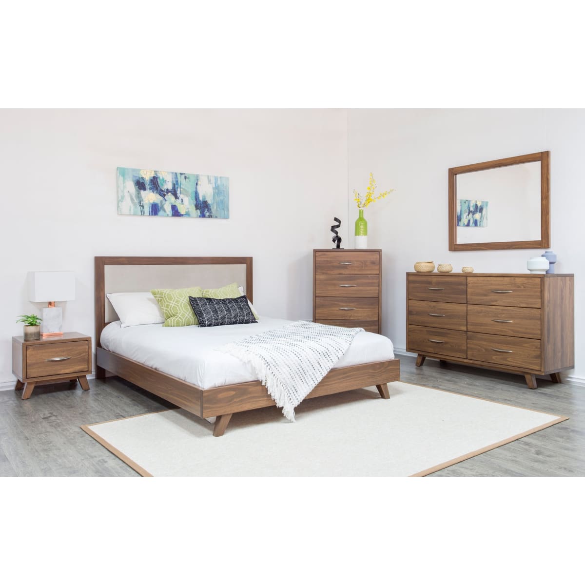 Brandon Platform Bed (Upholstered Headboard) - bed