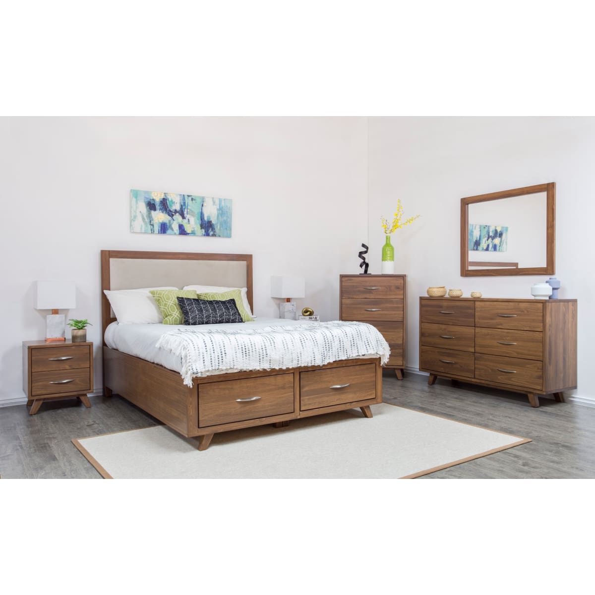 Brandon Platform Bed (Upholstered Headboard) - bed