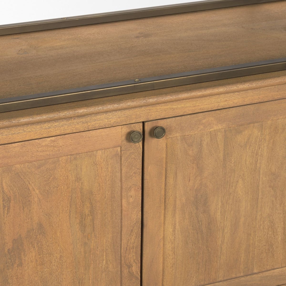 Braxton Shelving Unit Light Brown | Antiqued Brass | 4 Doors - shelving